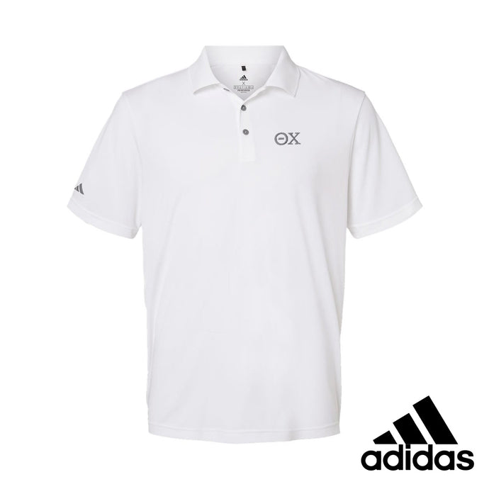 Theta Chi White Adidas Golf Polo With Greek Letters