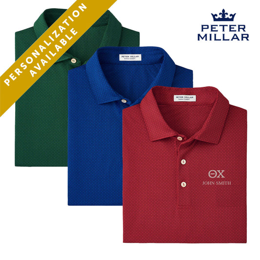 Theta Chi Personalized Peter Millar Tesseract Patterned Polo With Greek Letters