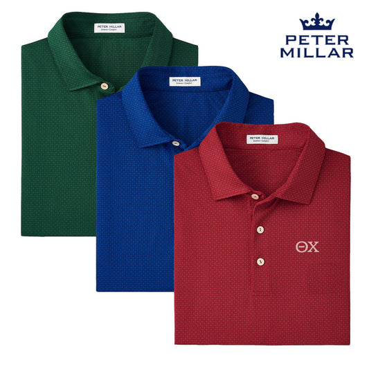 Theta Chi Peter Millar Tesseract Patterned Polo With Greek Letters