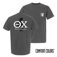Grey Comfort Colors Theta Chi Resolute Men Pocket Tee