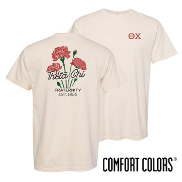 Theta Chi Red Carnation Ivory Short Sleeve Tee