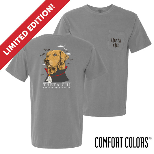 Limited Edition Theta Chi Vampire Retriever Short Sleeve Pocket Tee