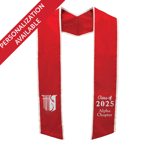 New! Theta Chi Personalized Trimmed Graduation Stole with Embroidered Badge