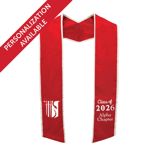 Theta Chi Personalized Trimmed Graduation Stole with Embroidered Badge