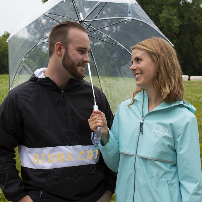 Theta Chi Charles River Retro Stripe Rain Jacket | Theta Chi | Jackets & Outerwear