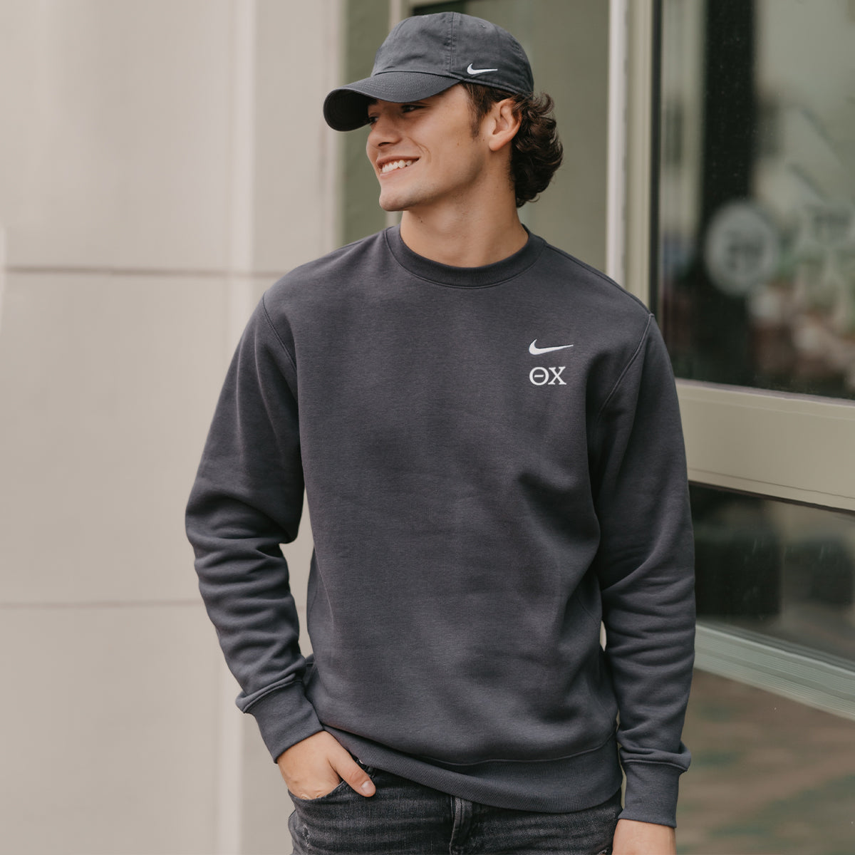 Theta Chi Nike Embroidered Crewneck