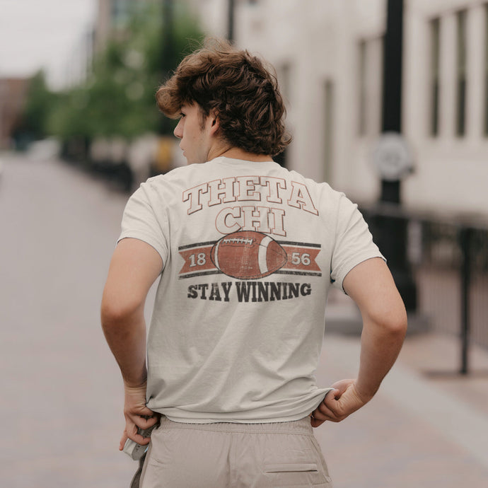 Theta Chi Stay Winning Football Short Sleeve Tee
