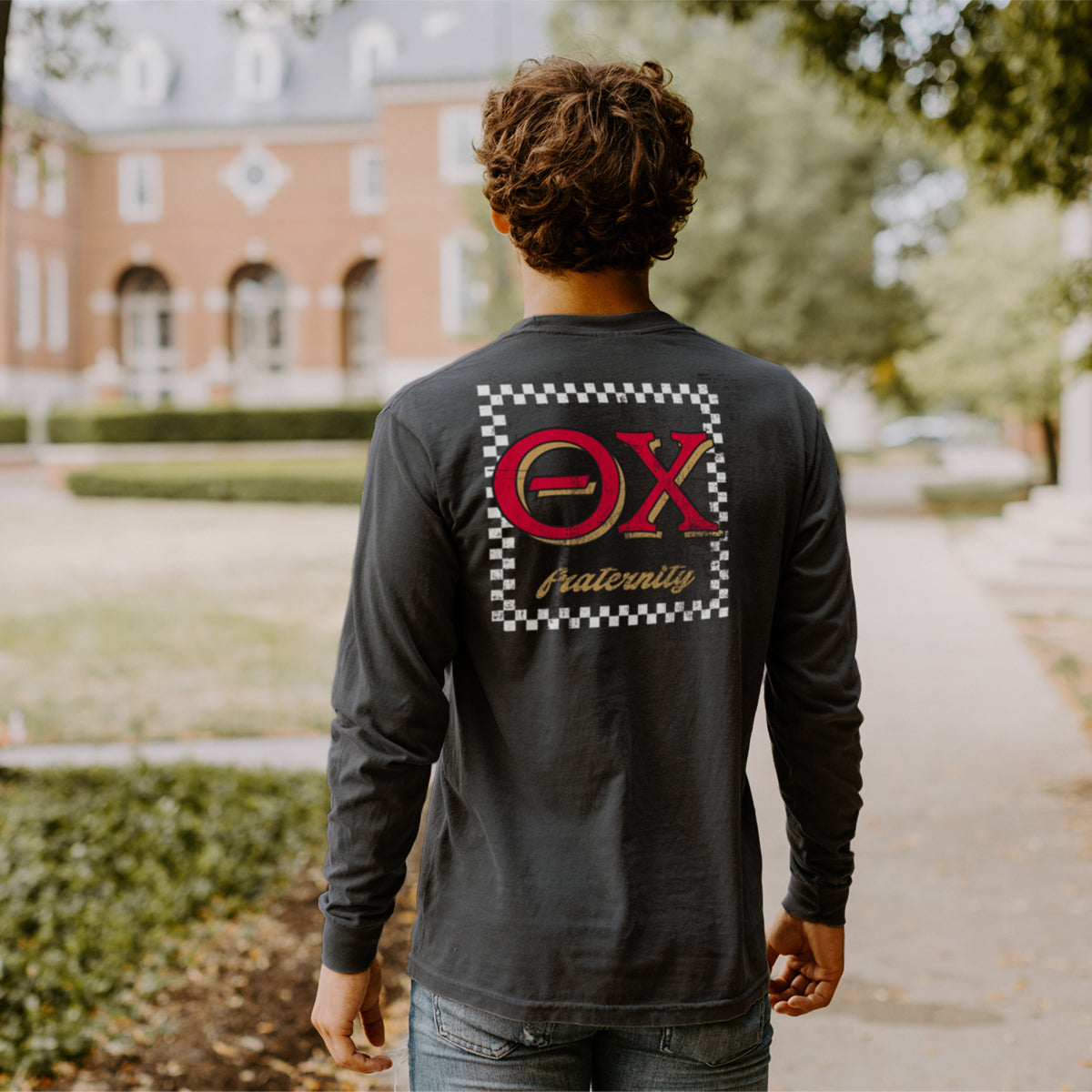 Theta Chi Comfort Colors Feeling Retro Black Long Sleeve Tee