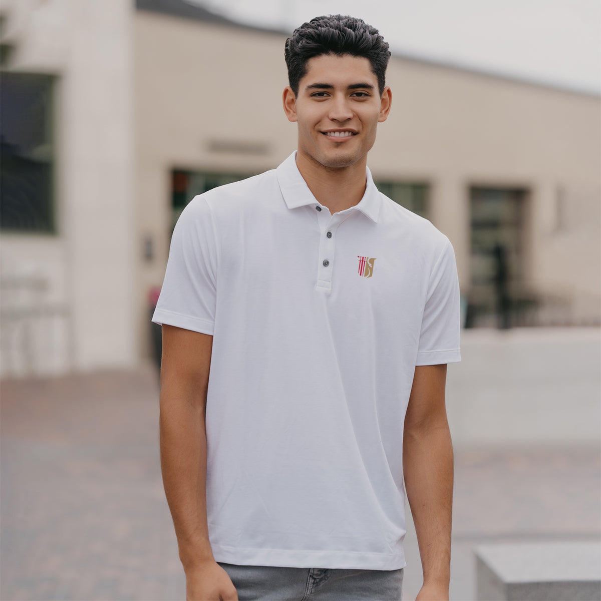 Theta Chi White Badge Polo