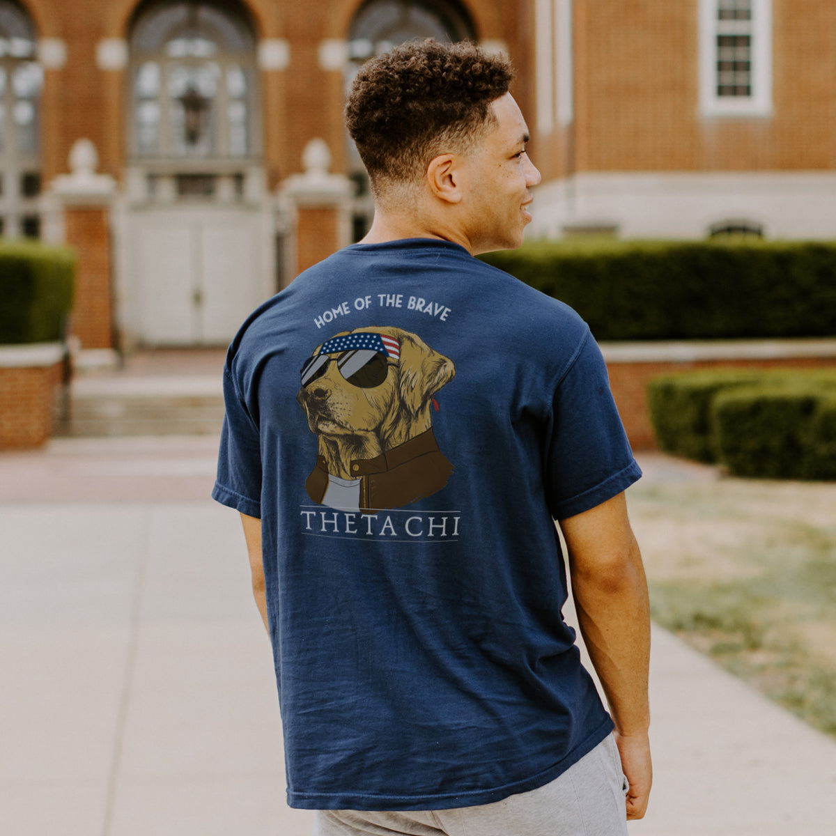 Theta Chi Short Sleeve Navy Patriot Retriever Tee