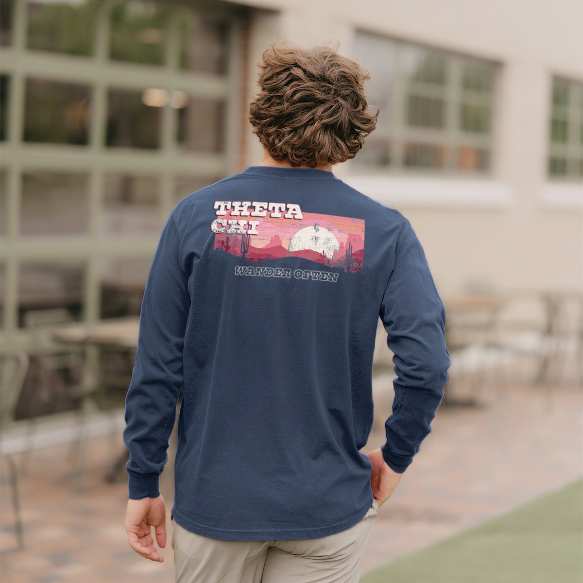 Theta Chi Wander Often Long Sleeve Pocket Tee