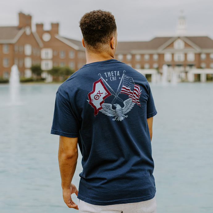 Theta Chi Navy Patriot tee