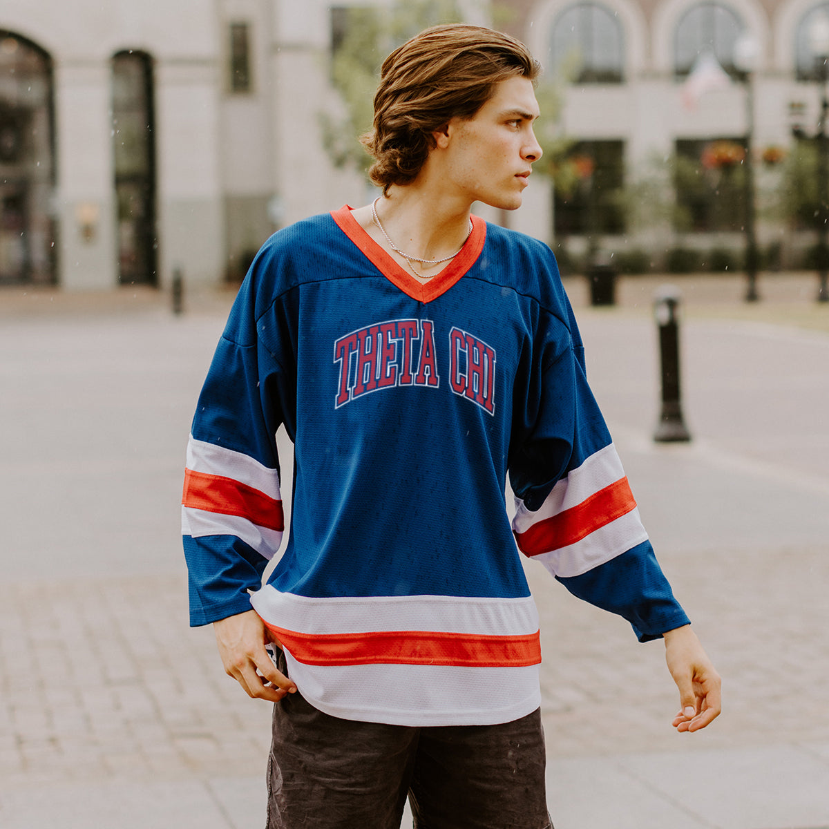 Theta Chi Personalized Patriotic Hockey Jersey