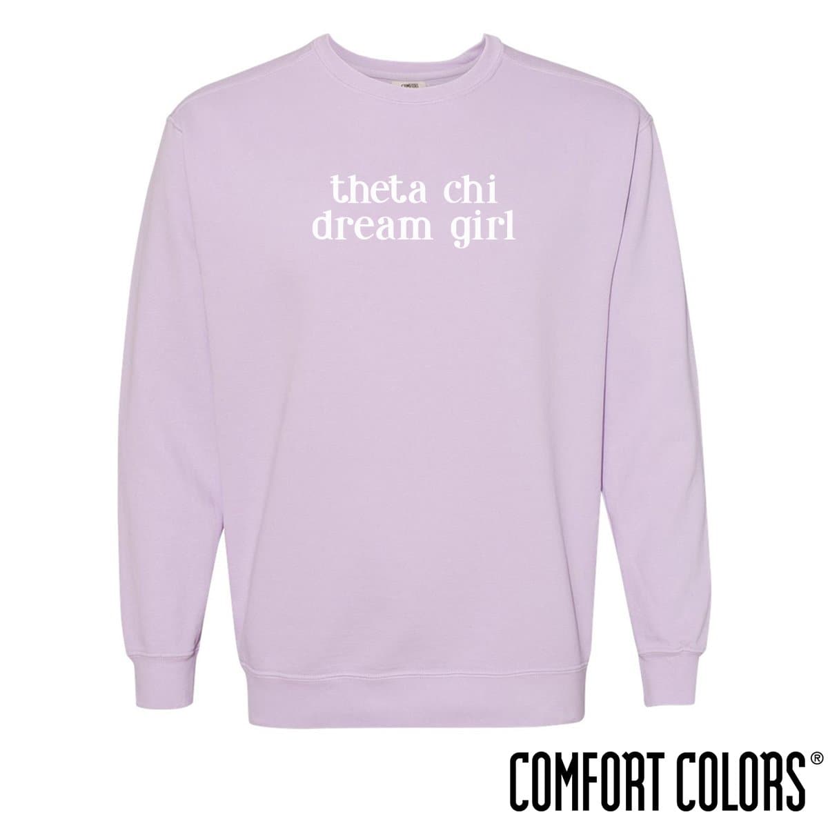 New! Theta Chi Comfort Colors Purple Dream Girl Crewneck | Theta Chi | Sweatshirts > Crewneck sweatshirts
