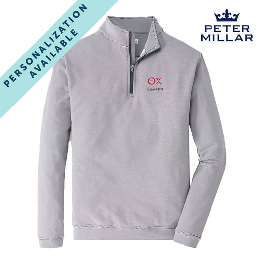 Theta Chi Personalized Peter Millar Mini Stripe Stretch Quarter Zip