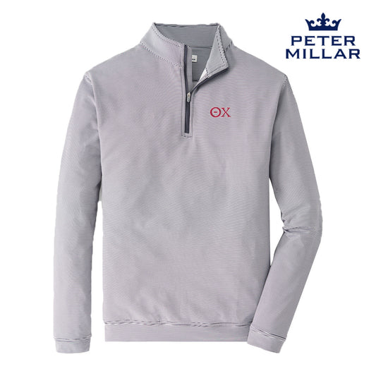 Theta Chi Peter Millar Mini Stripe Stretch Quarter Zip
