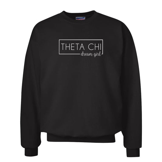 Theta Chi Dream Girl Black Crewneck | Theta Chi | Sweatshirts > Crewneck sweatshirts