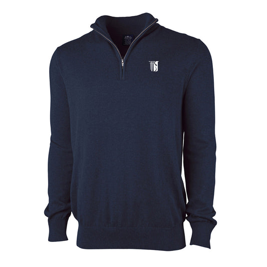Theta Chi Symbol Navy Quarter Zip Sweater