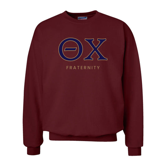 Theta Chi Maroon Old School Crewneck