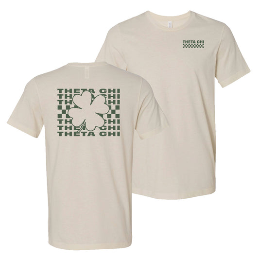 Theta Chi Natural Clover Checker Short Sleeve Tee