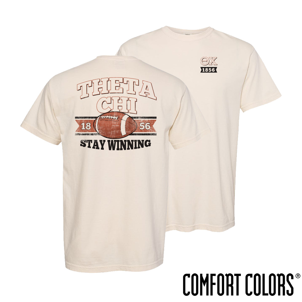 Theta Chi Stay Winning Football Short Sleeve Tee