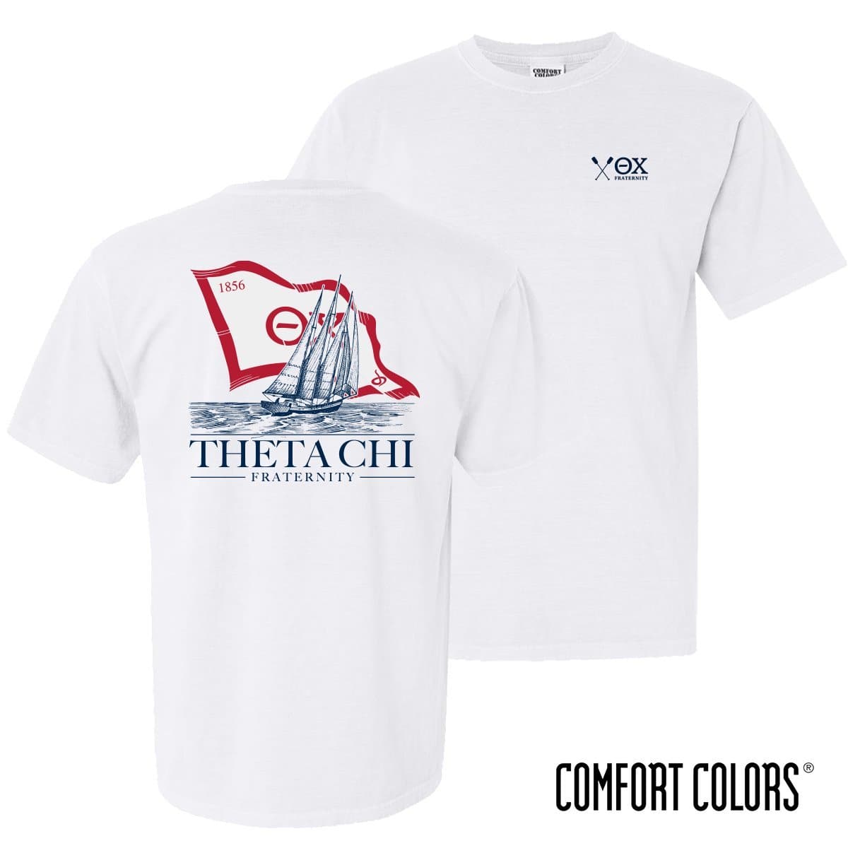 Theta Chi Comfort Colors White Seafarer Short Sleeve Tee | Theta Chi | Shirts > Short sleeve t-shirts
