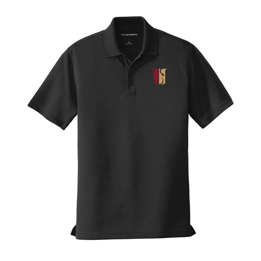 Theta Chi Crest Black Performance Polo | Theta Chi | Shirts > Short sleeve polo shirts