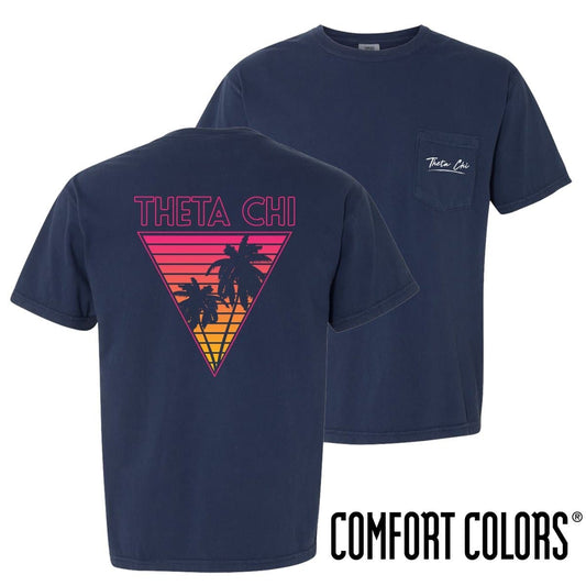 Theta Chi Comfort Colors Navy Short Sleeve Miami Pocket Tee | Theta Chi | Shirts > Short sleeve t-shirts