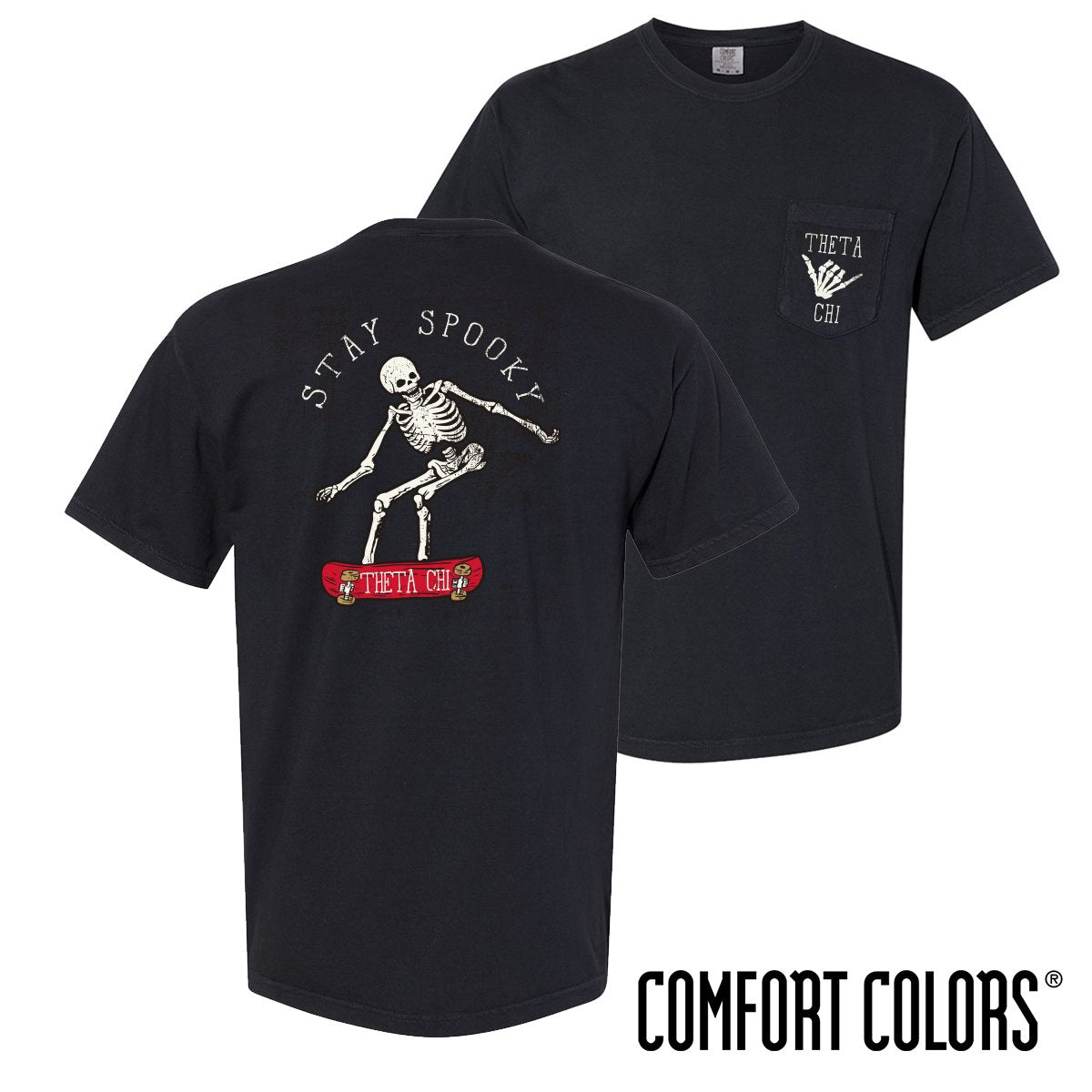 Theta Chi Comfort Colors Stay Spooky Short Sleeve Tee | Theta Chi | Shirts > Short sleeve t-shirts