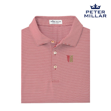 Theta Chi Peter Millar Jubilee Stripe Stretch Polo with Shield