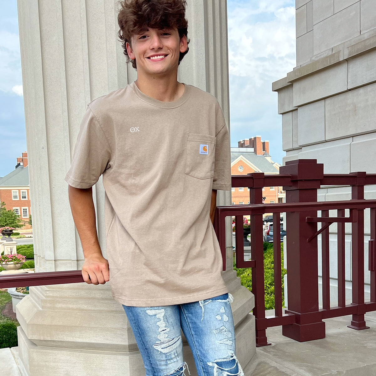 Theta Chi Carhartt Relaxed Fit Short Sleeve Pocket Tee