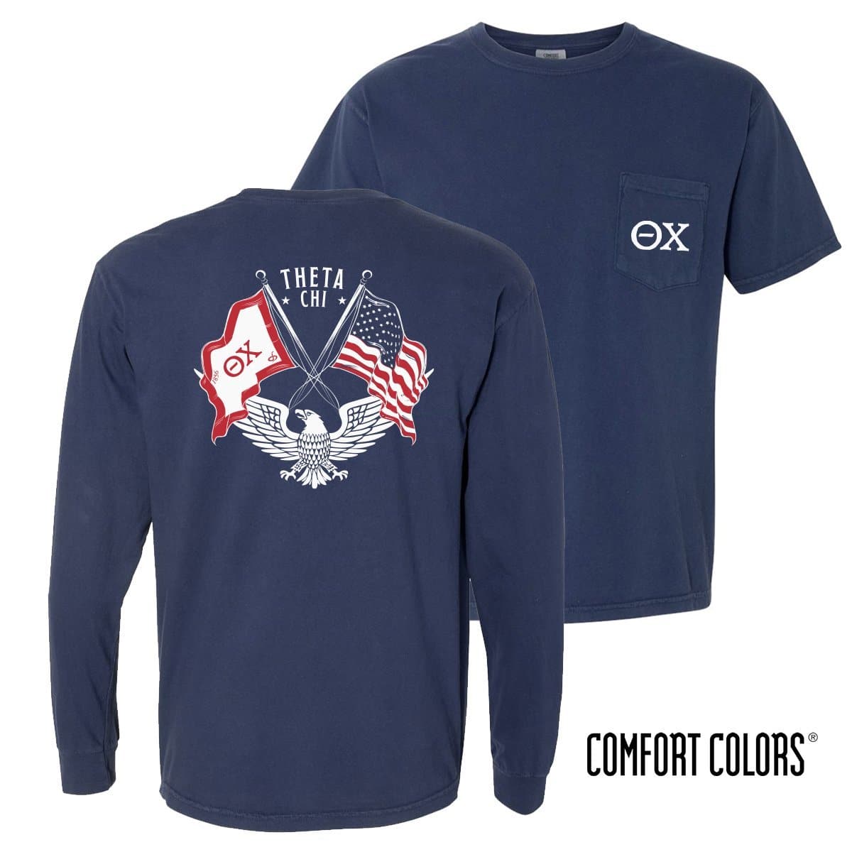 Theta Chi Comfort Colors Navy Patriot tee | Theta Chi | Shirts > Short sleeve t-shirts