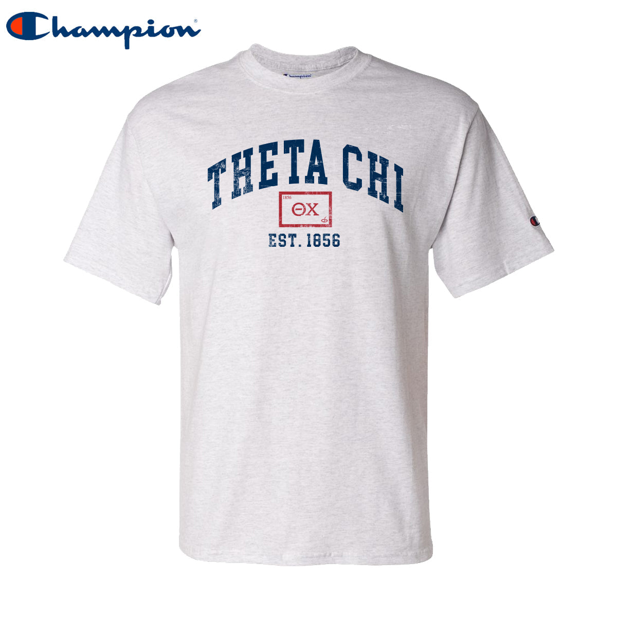 Theta Chi Champion Gray Collegiate Short Sleeve Tee