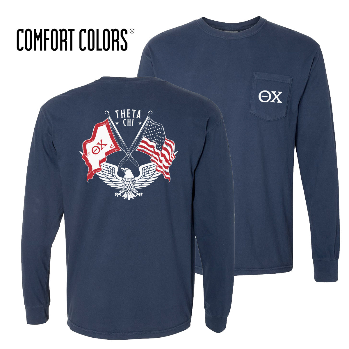 Theta Chi Comfort Colors Navy Patriot tee | Theta Chi | Shirts > Short sleeve t-shirts