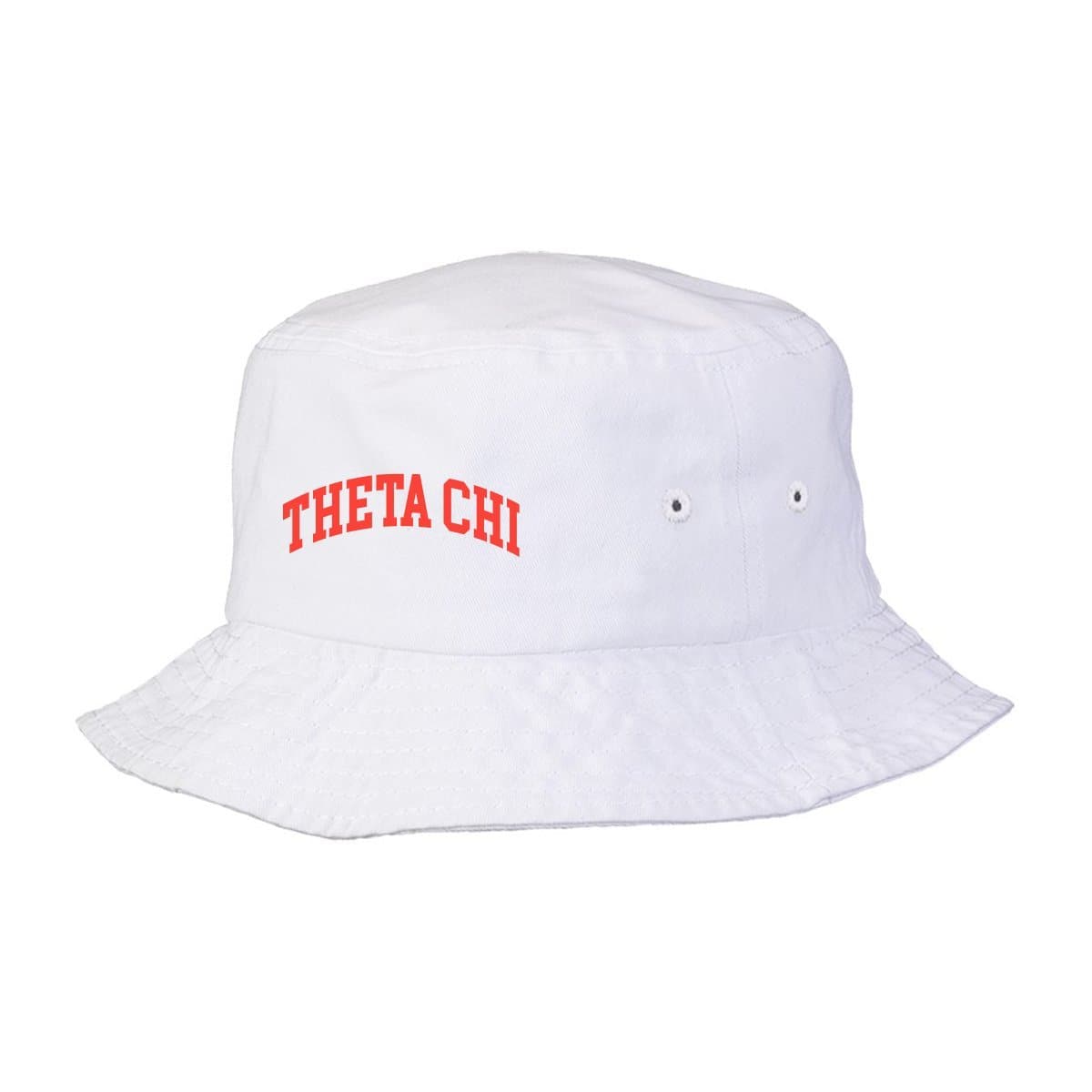 Theta Chi Title White Bucket Hat | Theta Chi | Headwear > Bucket hats