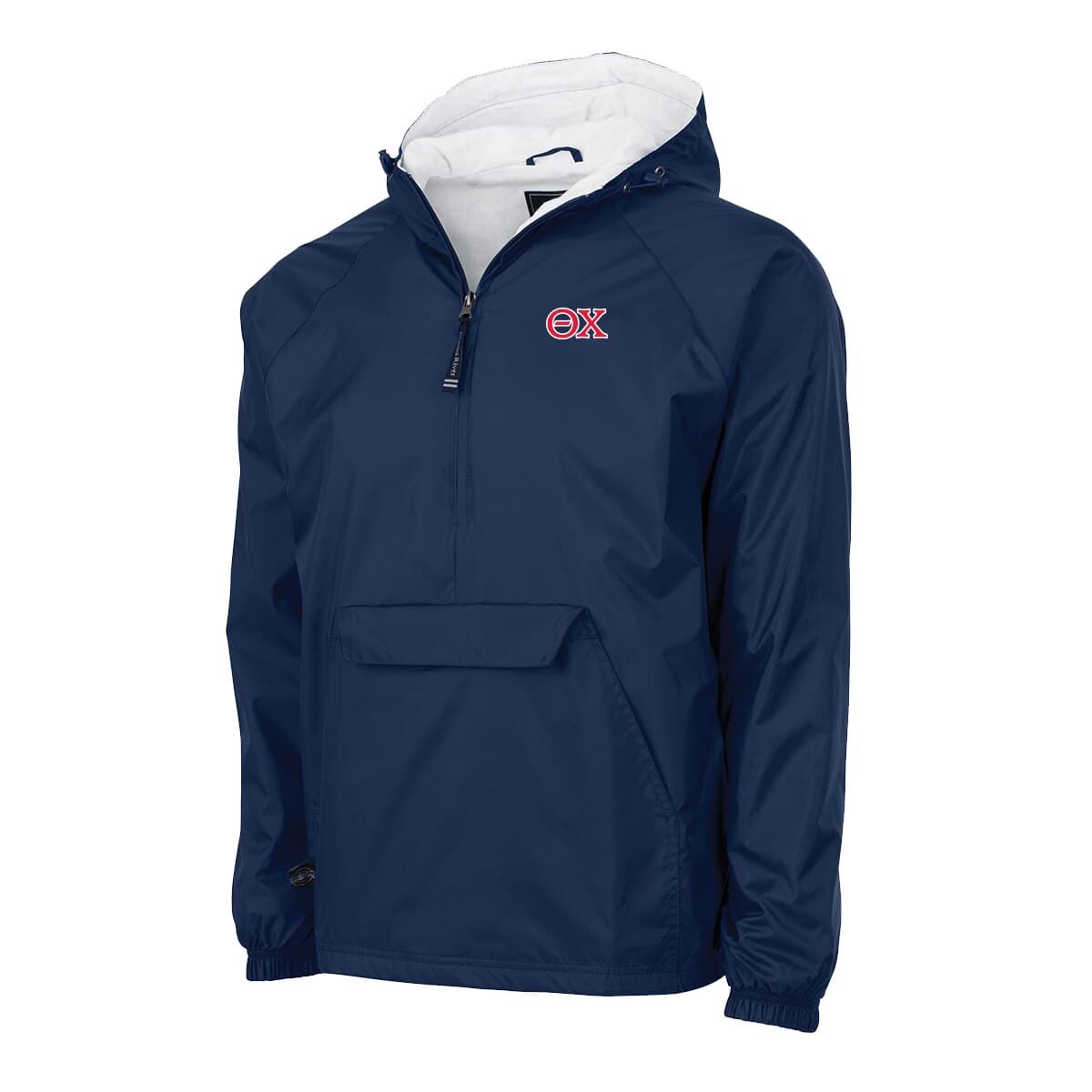 Theta Chi Charles River Navy Classic 1/4 Zip Rain Jacket | Theta Chi | Outerwear > Jackets