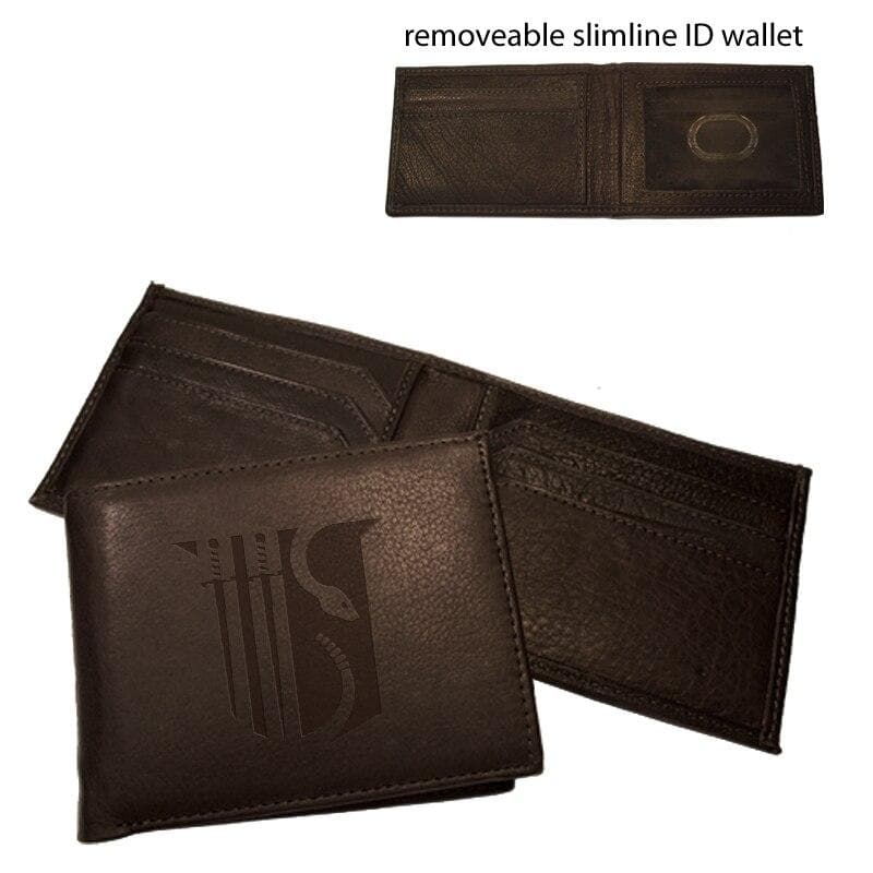 Theta Chi Brown Leather Shield Bi-Fold Wallet | Theta Chi | Bags > Wallets