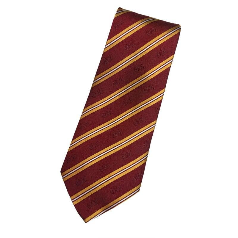 Theta Chi Red and Gold Striped Silk Tie | Theta Chi | Ties > Neck ties