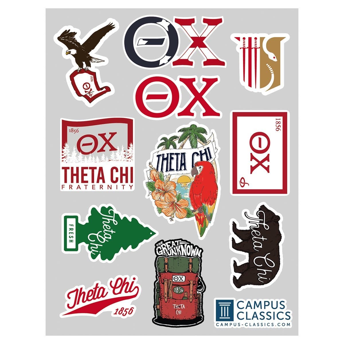 Theta Chi Sticker Sheet | Theta Chi | Promotional > Stickers