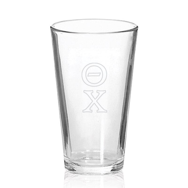 Theta Chi Engraved Fellowship Glass | Theta Chi | Drinkware > 15 ounce glasses