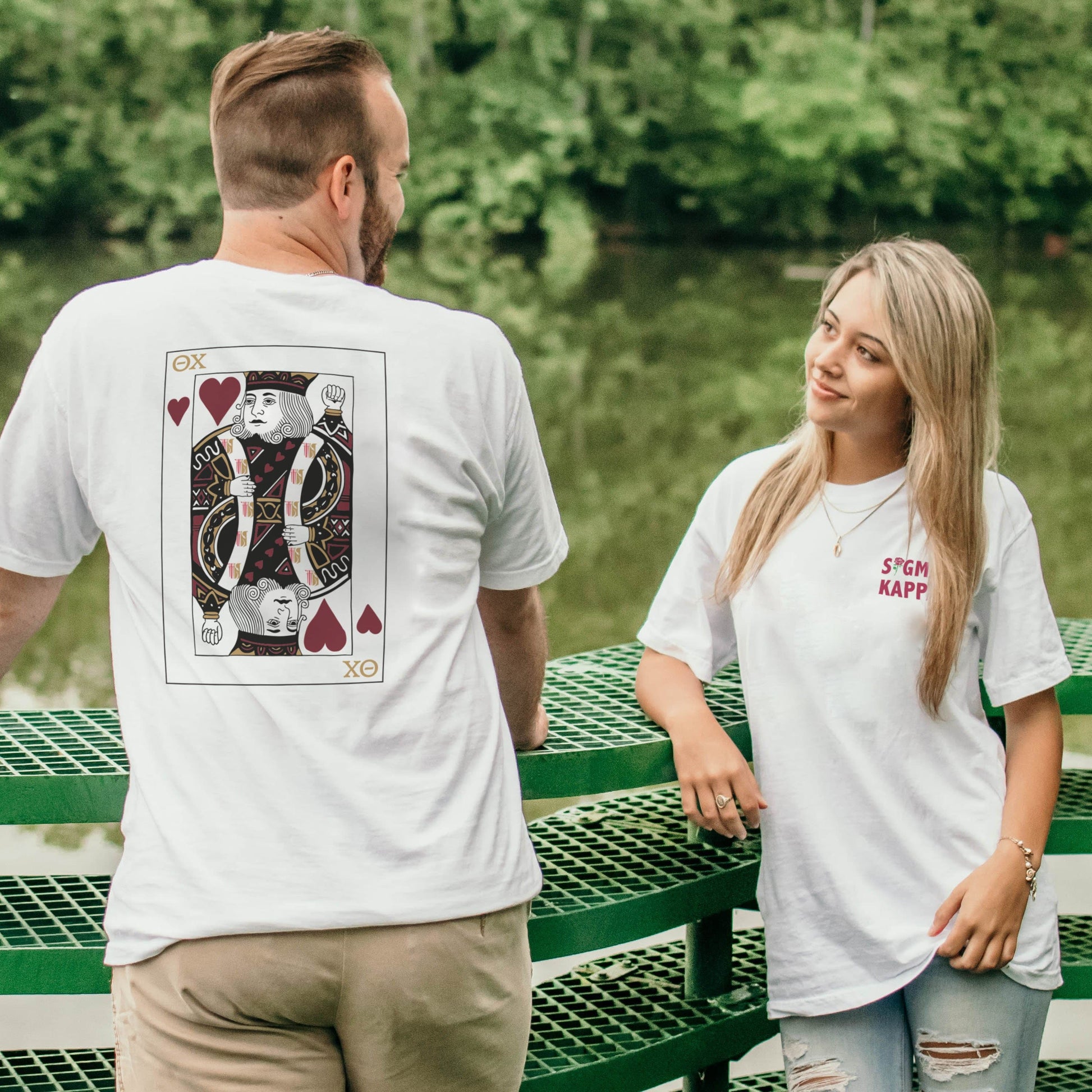 Theta Chi Comfort Colors White King of Hearts Short Sleeve Tee | Theta Chi | Shirts > Short sleeve t-shirts